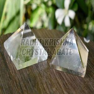 Crystal Quartz Healing Pyramid 2 Inches Antique