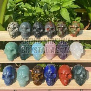 Carved Gemstone Skull Standard
