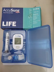 Accu Sure Life Blood Glucose Meter, Packaging Type : Box