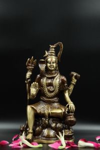 Authentic Brass Shiva Statue in Sitting Position