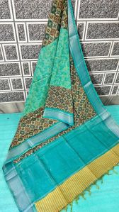Printed Handloom Jaipuri Bandhej Sarees Festival Wear