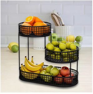 MTD22 Metal 3 Tier Fruit & Vegetable Storage Basket