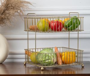 MTD27 Metal 2 Tier Fruit & Vegetable Basket