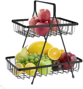 MTD03 Metal  2 Tier Fruit & Vegetable Basket