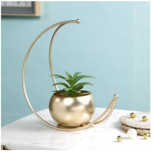 Polished MTD13 Metal Flower Vase, Color : Golden