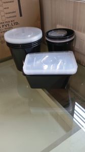 Plastic Food Containers, Color : White, Black