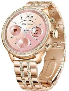 H S Calling Heart Monitoring Golden Smartwatch