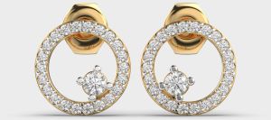1.50 Carat Round Cut Lab Diamond Stud Earring For Women 14K Yellow Gold