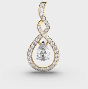 1.75 Carat Pear Cut Lab Diamond Pendant 14K Gold VS1 Clarity E Color
