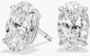 1 Carat Oval Cut Lab Diamond Stud Earring 14K White Gold VS1 Clarity E Color