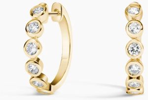1 Carat Round Cut Lab Grown Diamond Hoop Earring 14K Yellow Gold