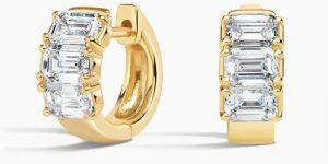 2 Carat Emerald Cut Lab Diamond Stud Earring For Women