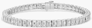 3Ct Emerald Cut Lab Diamond Tennis Bracelet 14K White Gold