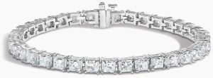 3Ct Princess Cut Lab Diamond Tennis Bracelet 14K White Gold Vs Clarity E Color