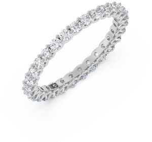 3Ct Round Cut Lab Diamond Full Eternity Engagement Band 14K White Gold