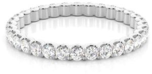 3Ct Round Cut Lab Grown Diamond Full Eternity Wedding Band 14K White Gold