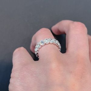 4 Carat Oval Cut Lab Diamond Full Eternity Band Engagement Ring