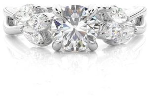 5Ct Round and Marquise Cut Lab Diamond 7 Stone Diamond Ring 14K White Gold