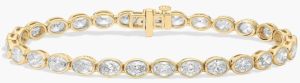 6 Carat Oval Cut Lab Diamond Tennis Bracelet 14K Yellow Gold