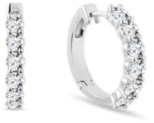Round Shape Lab Diamond Hoop Earring 14K White Gold