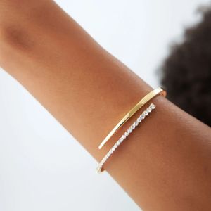 Unique Diamond Bangle Bracelet 1ct, 14K Yellow Gold Vs Clarity E Color