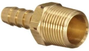 Glossy 3/4 Inch Brass Hose Nipple, Color : Golden for Industrial