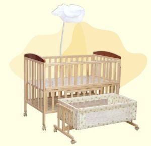 Mee Mee Wooden Baby Cot with Swinging Cradle