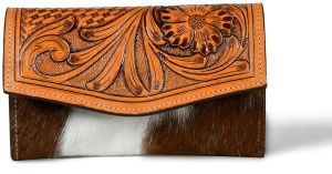 Rahman Bag Unpolished Women Hand Tooled Leatherflap Wallet 8*4