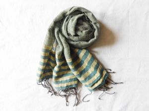 Organic Cotton Pin-striped Handloom Woven Stole