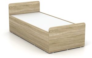 compact wooden bed
