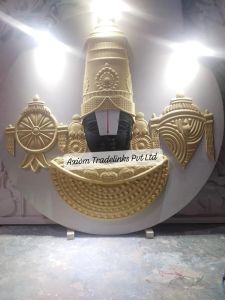 Lord Tirupati Round Shape Stone Wall Mural