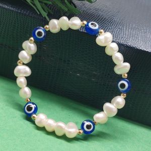 Beaded Bracelet with Evil Eye Charm