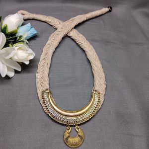 NIPSTec Boho Braided Jute Necklace, Color : Gold Bohemian
