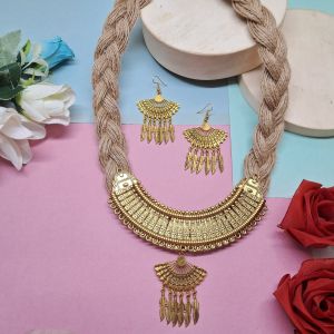 Handcrafted Tribal Boho Jute Necklace Set