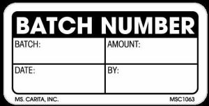 Batch Lot Number Label