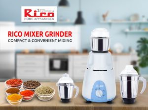 Mixer Grinder 550 Watts with Liquid, Dry and Chutney Jars MG123 (White)