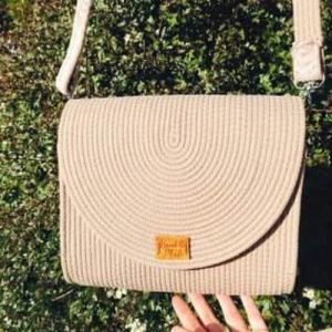 Hand Woven Rope Crossbody Bag with Braided Flap