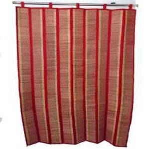 Hand Woven Striped Korai Grass Curtain