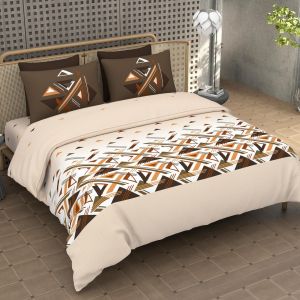 Flawless Super King Size Pure Cotton 300 TC Bedsheet with Jumbo Pillow Covers.