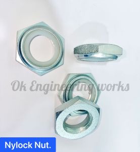 Polished Mild Steel Nylock Nuts, Color : Silver M18 To M45