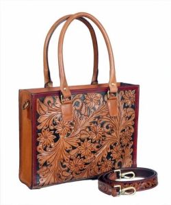 Handcrafted Leather Handbags, Color : Tan, Brown for Daily Carry