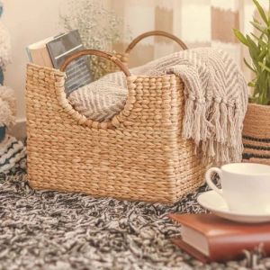 Natural Jute Handwoven Baskets for Storage, Decor