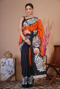 Ladies Printed Pure Cotton Saree, Color : Assorted