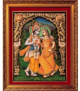 Wooden Miniature Radha Krishna Paintings