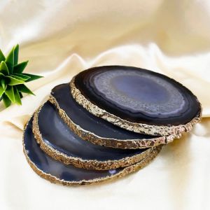 Nile Corp Natural Brazilian Agate Stone Coasters 5 Inches
