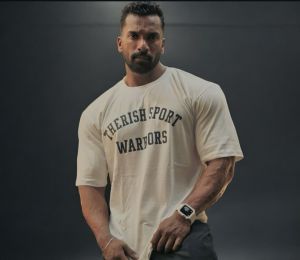 100% Cotton Therish Oversized Tshirt, Size : L