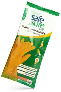 Latex Plain Safe Sure Household Gloves M, One Size Fits Most