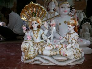 Marble Laxmi Narayan Statue, Color : White