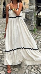 Solid Cotton Maxi Dress All, Length : 45 Inch