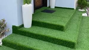 Plastic PP Artificial Grass Mat, Color : Light Green